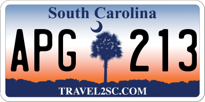 SC license plate APG213