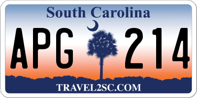 SC license plate APG214