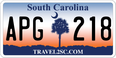 SC license plate APG218