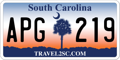 SC license plate APG219