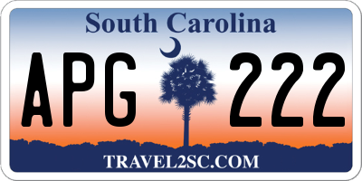 SC license plate APG222