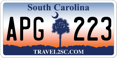 SC license plate APG223