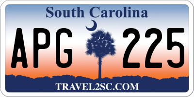 SC license plate APG225