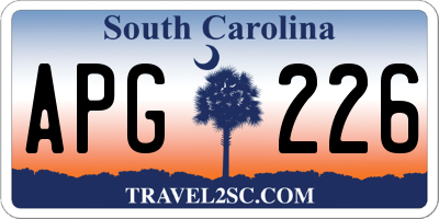 SC license plate APG226