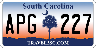 SC license plate APG227