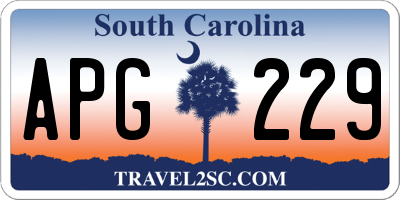 SC license plate APG229