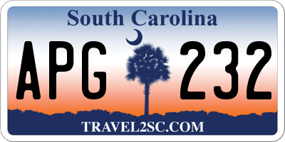 SC license plate APG232