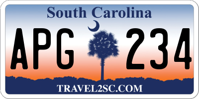 SC license plate APG234