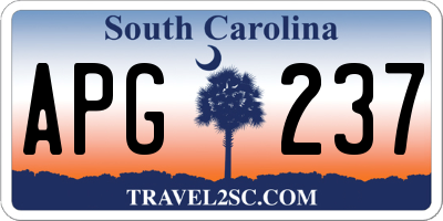 SC license plate APG237