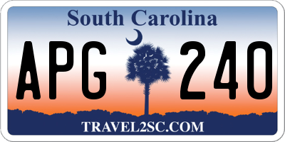 SC license plate APG240