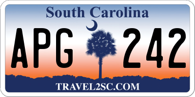SC license plate APG242