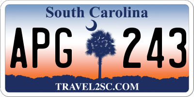 SC license plate APG243