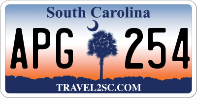 SC license plate APG254
