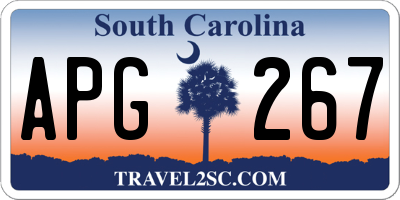 SC license plate APG267