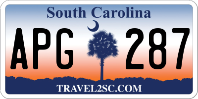 SC license plate APG287