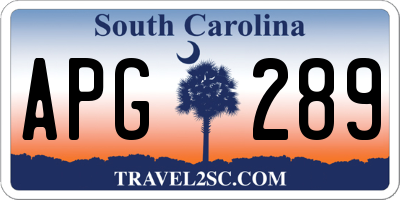 SC license plate APG289