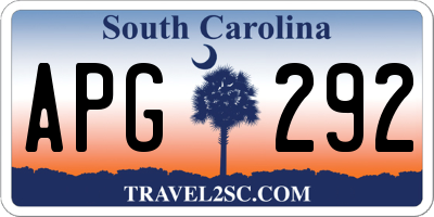 SC license plate APG292