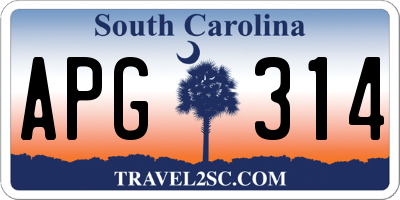 SC license plate APG314