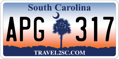 SC license plate APG317