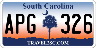 SC license plate APG326