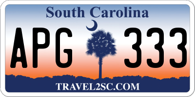 SC license plate APG333