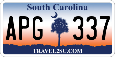 SC license plate APG337