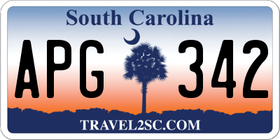 SC license plate APG342