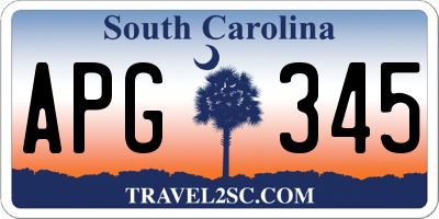 SC license plate APG345