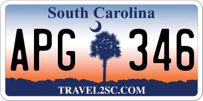 SC license plate APG346