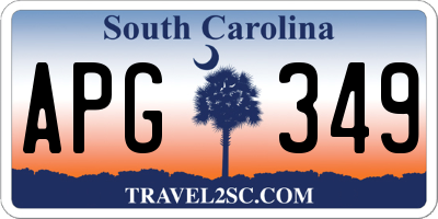 SC license plate APG349