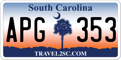 SC license plate APG353