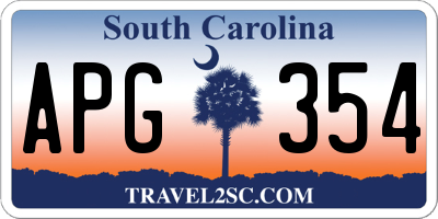 SC license plate APG354