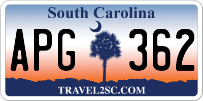 SC license plate APG362