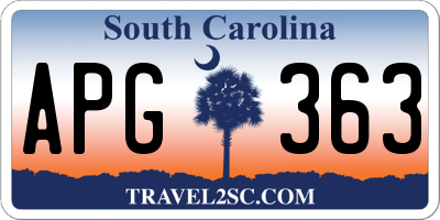 SC license plate APG363