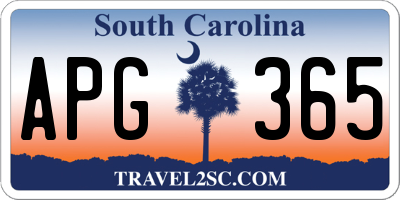 SC license plate APG365