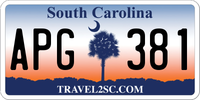 SC license plate APG381
