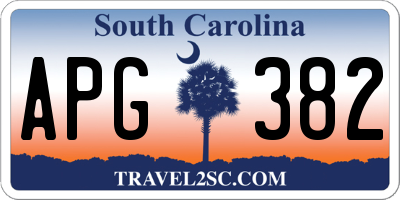 SC license plate APG382