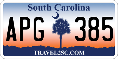 SC license plate APG385