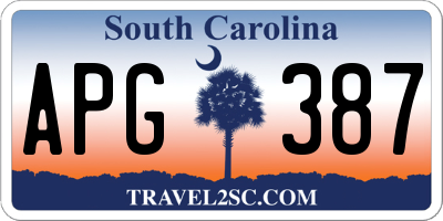 SC license plate APG387