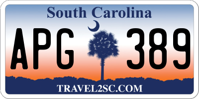 SC license plate APG389
