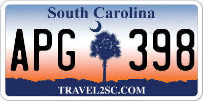 SC license plate APG398