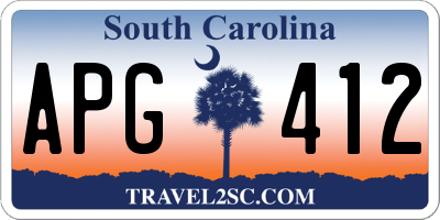 SC license plate APG412
