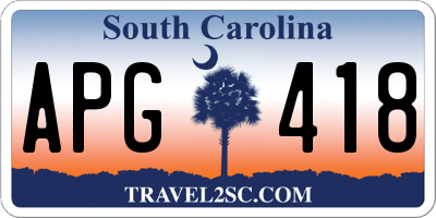 SC license plate APG418