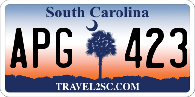 SC license plate APG423