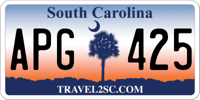 SC license plate APG425