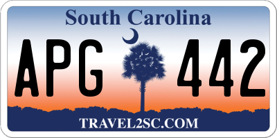 SC license plate APG442