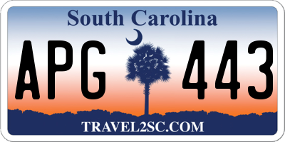SC license plate APG443