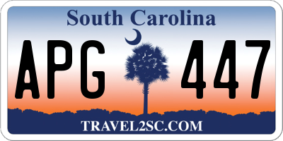 SC license plate APG447
