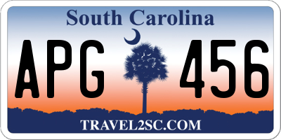 SC license plate APG456