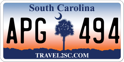 SC license plate APG494